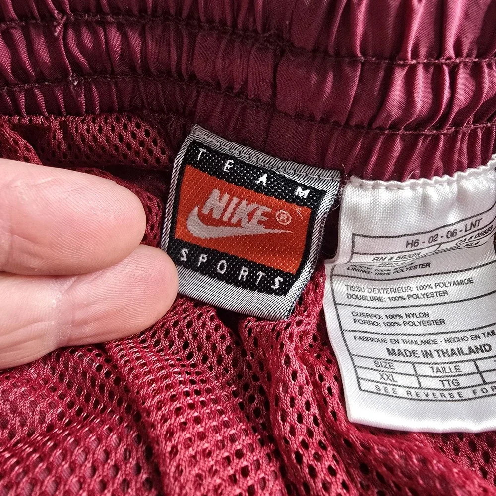Vintage Nike Track Pants Mens Size XXL Burgundy Baggy Mesh Lined Windbreaker Y2K